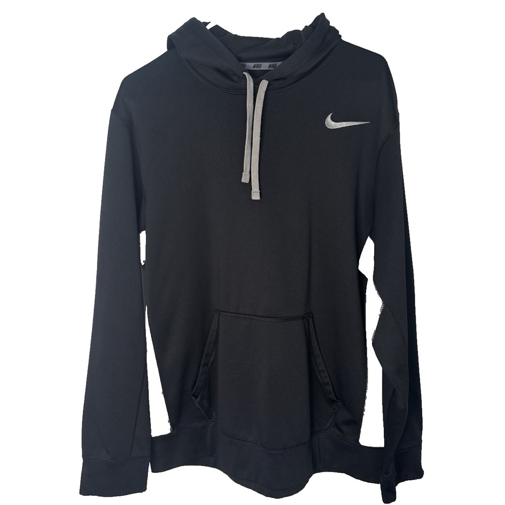 Nike Therma-FIT Mens Hoodie Black Grey Pullover Sweatshirt Large L Training - Picture 2 of 13